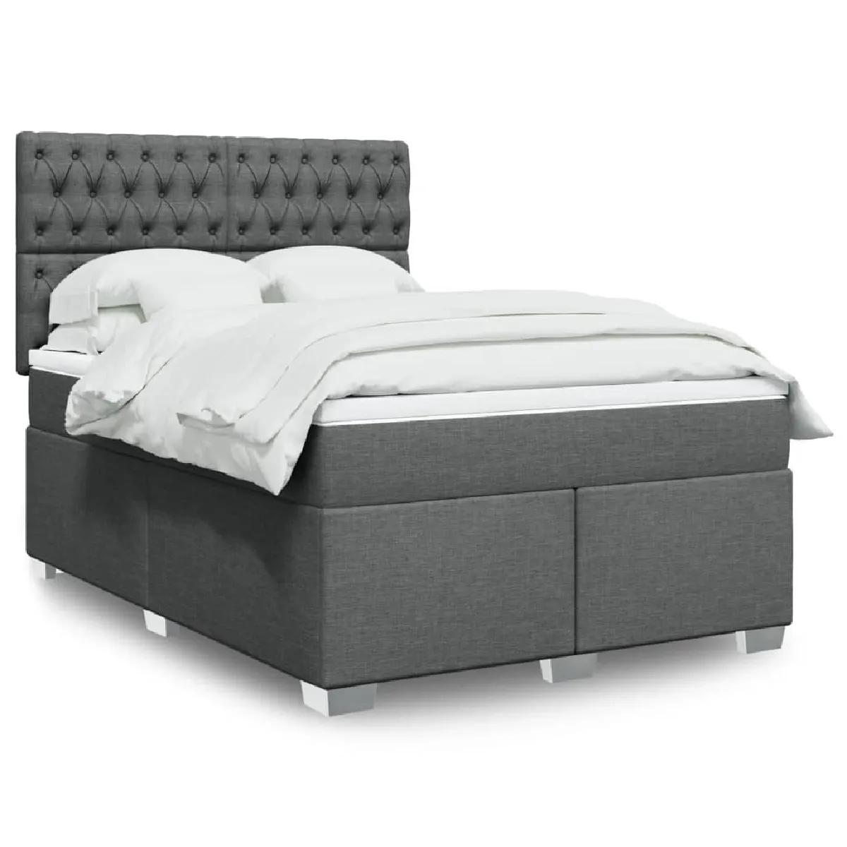 vidaXL Sommier à lattes de lit avec matelas 160x200cm Tissu - vue 9