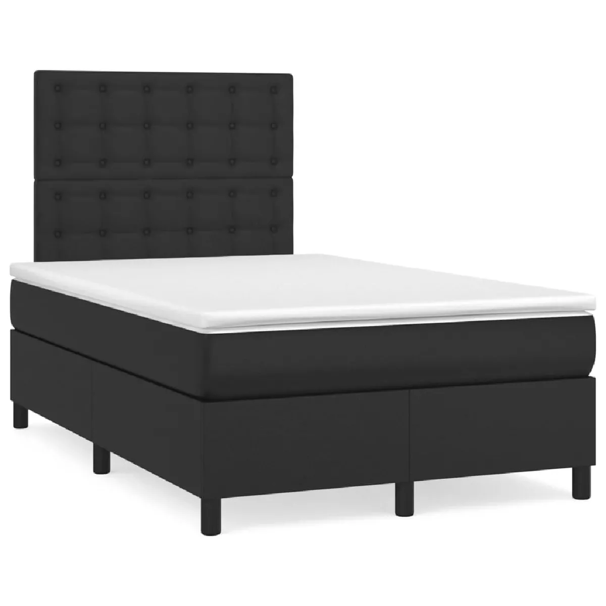 vidaXL Sommier à lattes de lit matelas LED noir 120x190 cm similicuir
