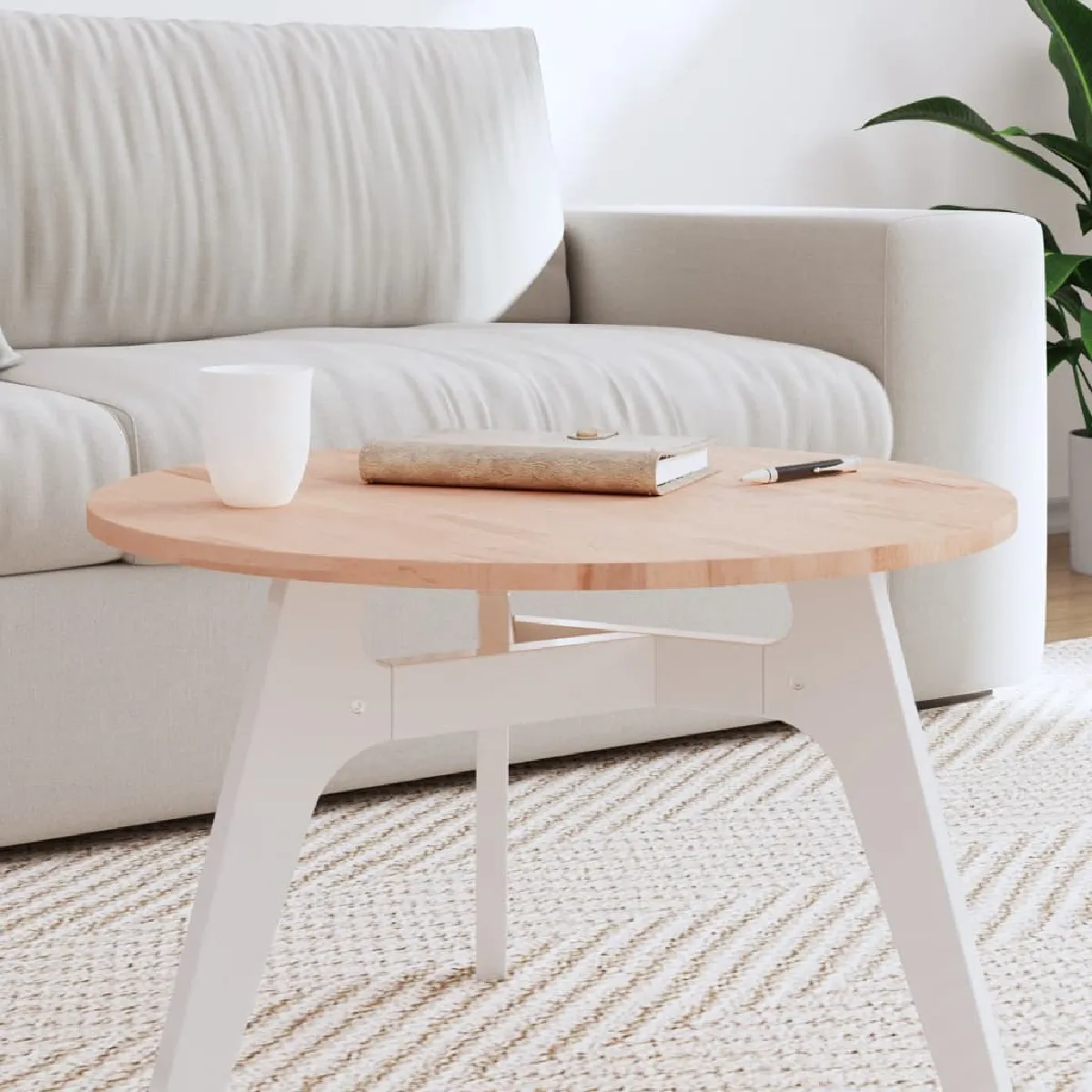 Comparer les prix de vidaXL Dessus de table Ø60x1,5 cm rond bois massif de hêtre