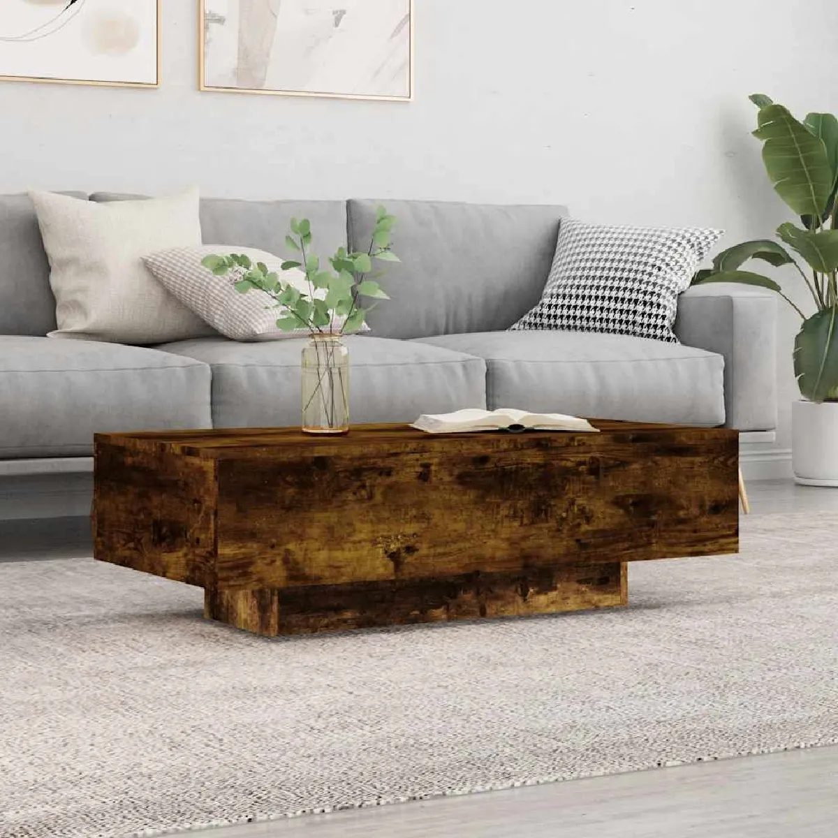 Meilleurs prix pour vidaXL Table basse chêne fumé 100x49,5x31 cm bois d'ingénierie