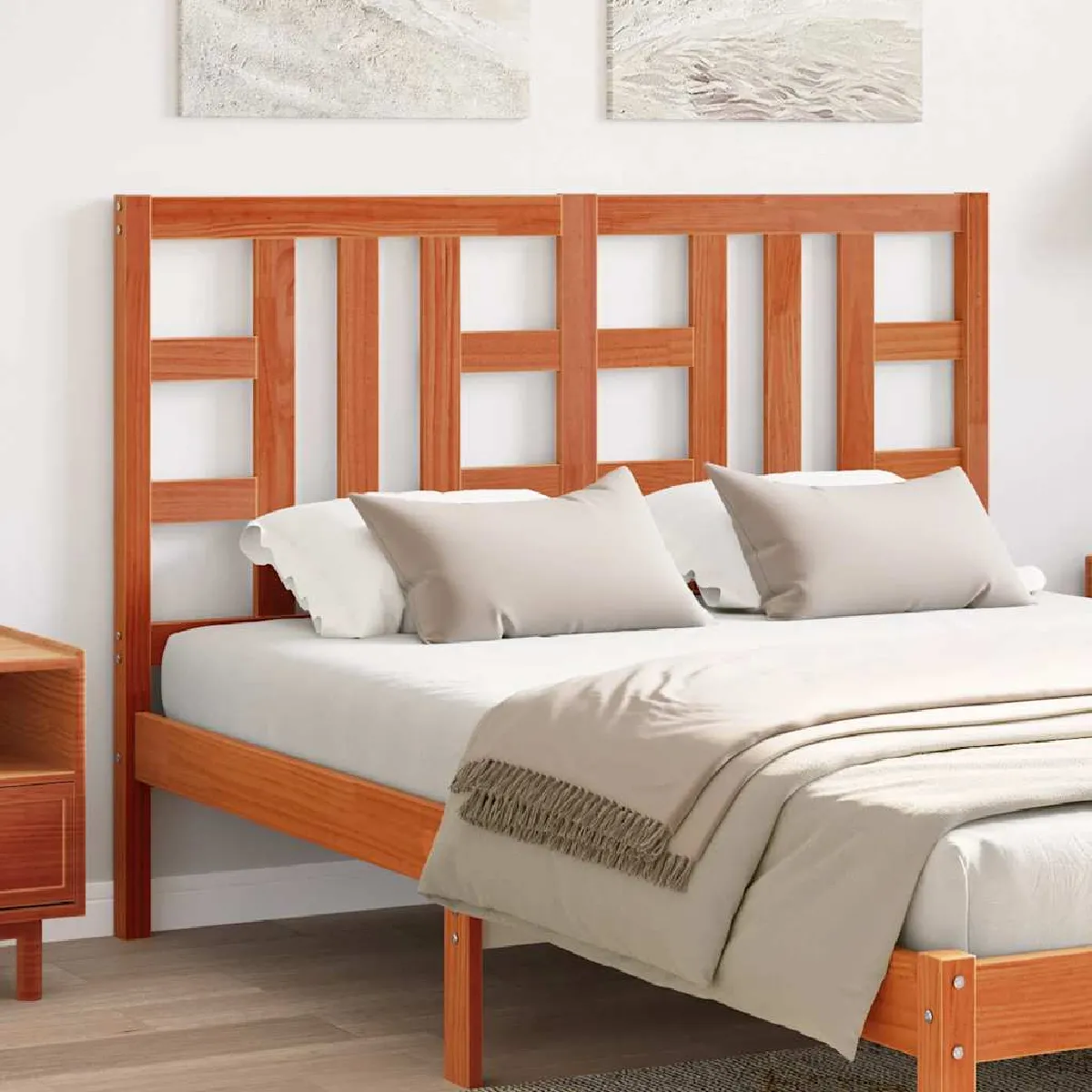 vidaXL Tête de lit cire 135 cm bois massif de pin - vue 2