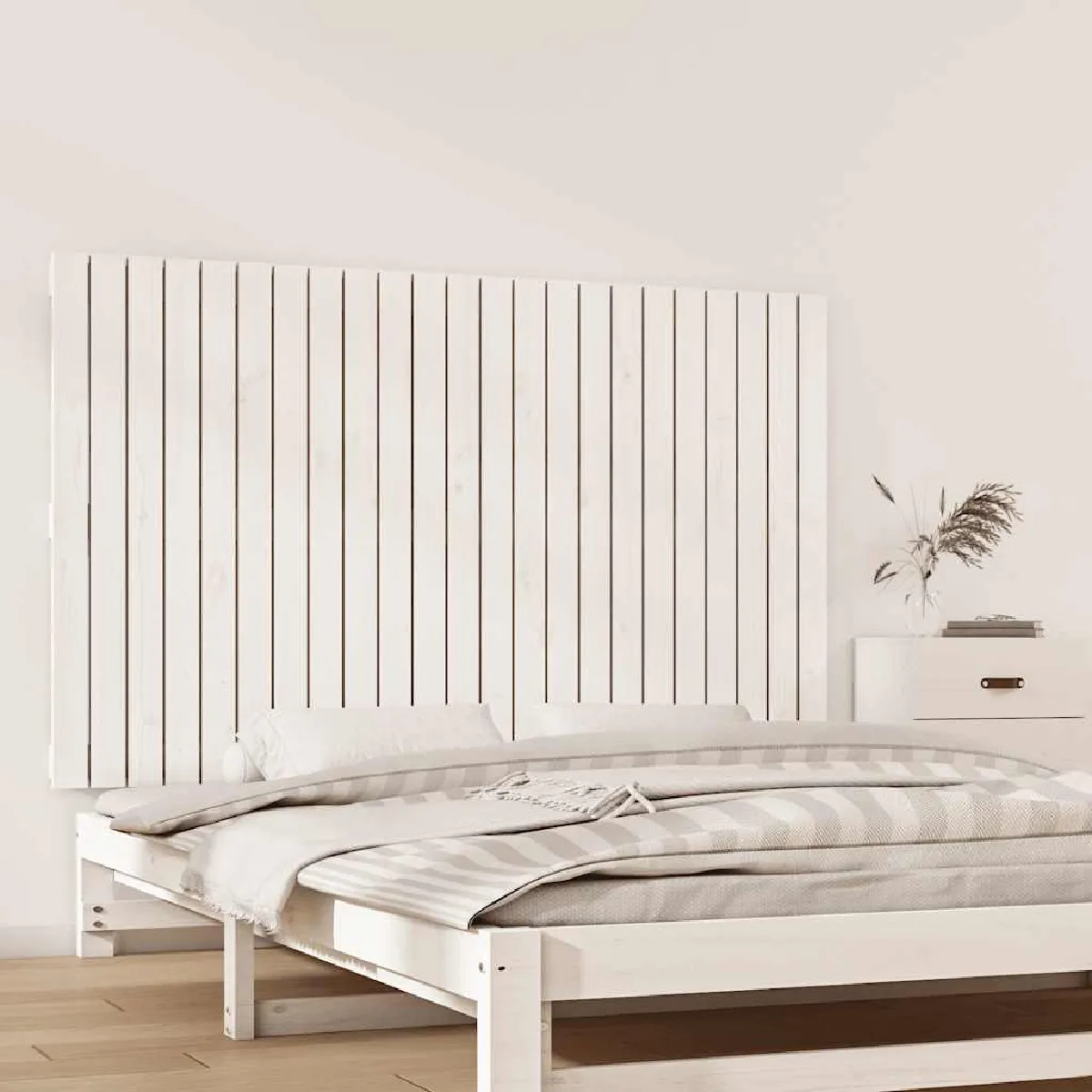 vidaXL Tête de lit murale 147x3x90 cm Bois massif de pin - vue 3