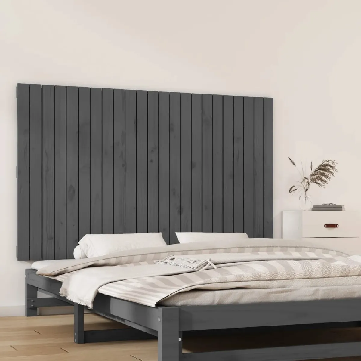 vidaXL Tête de lit murale 147x3x90 cm Bois massif de pin