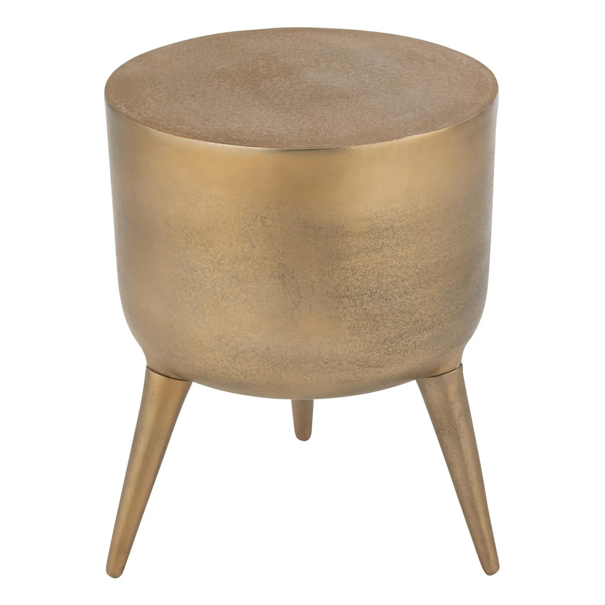 Tabouret rond 34x34x41 cm en aluminium doré - ALZU
