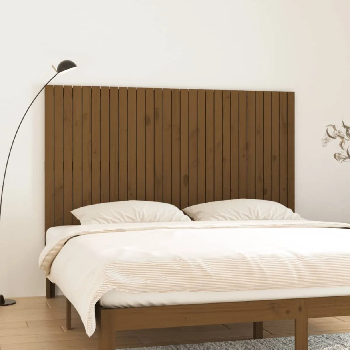 VIDAXL  T&ecirc;te de lit murale Marron miel 185x3x110 cm Bois massif de pin