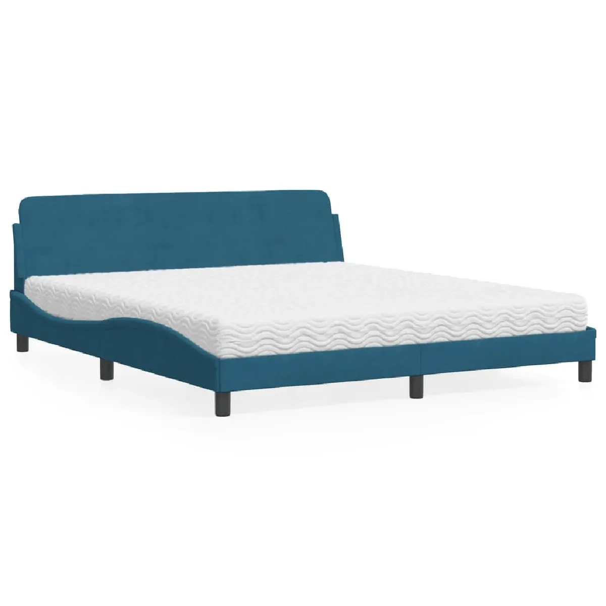 VidaXL Lit avec matelas 180x200 cm Velours - vue 3