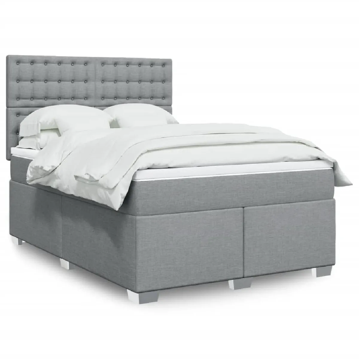 vidaXL Sommier à lattes de lit avec matelas 160x200cm Tissu - vue 5