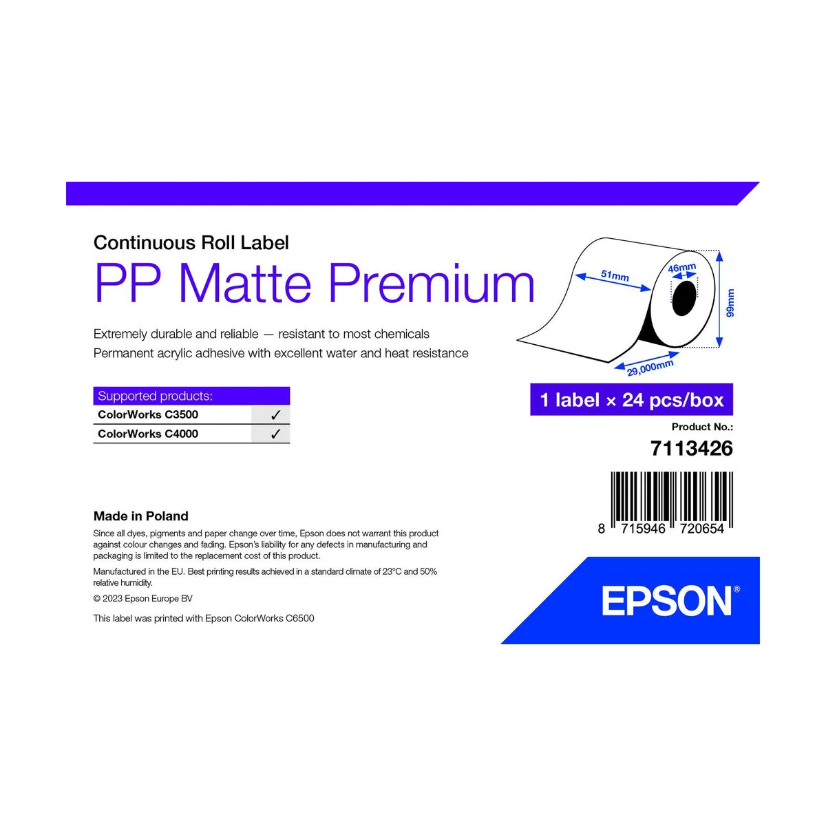 Papier Epson 7113426 24 Unités