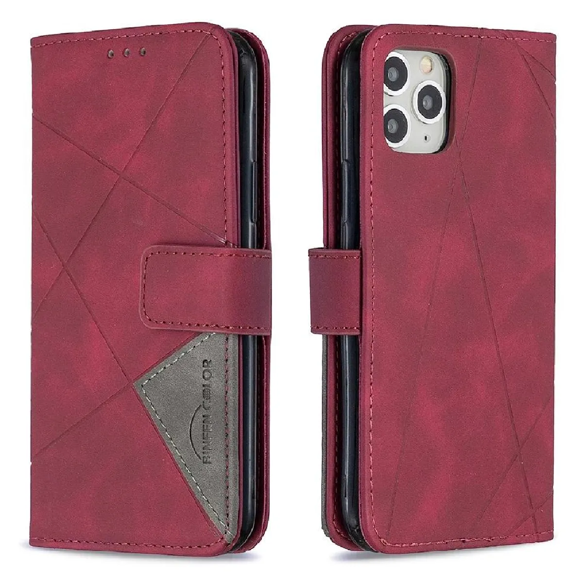 Générique Rouge Étui Magnétique Porte-Cartes Avec Béquille Pour Apple Iphone 11 Pro Max