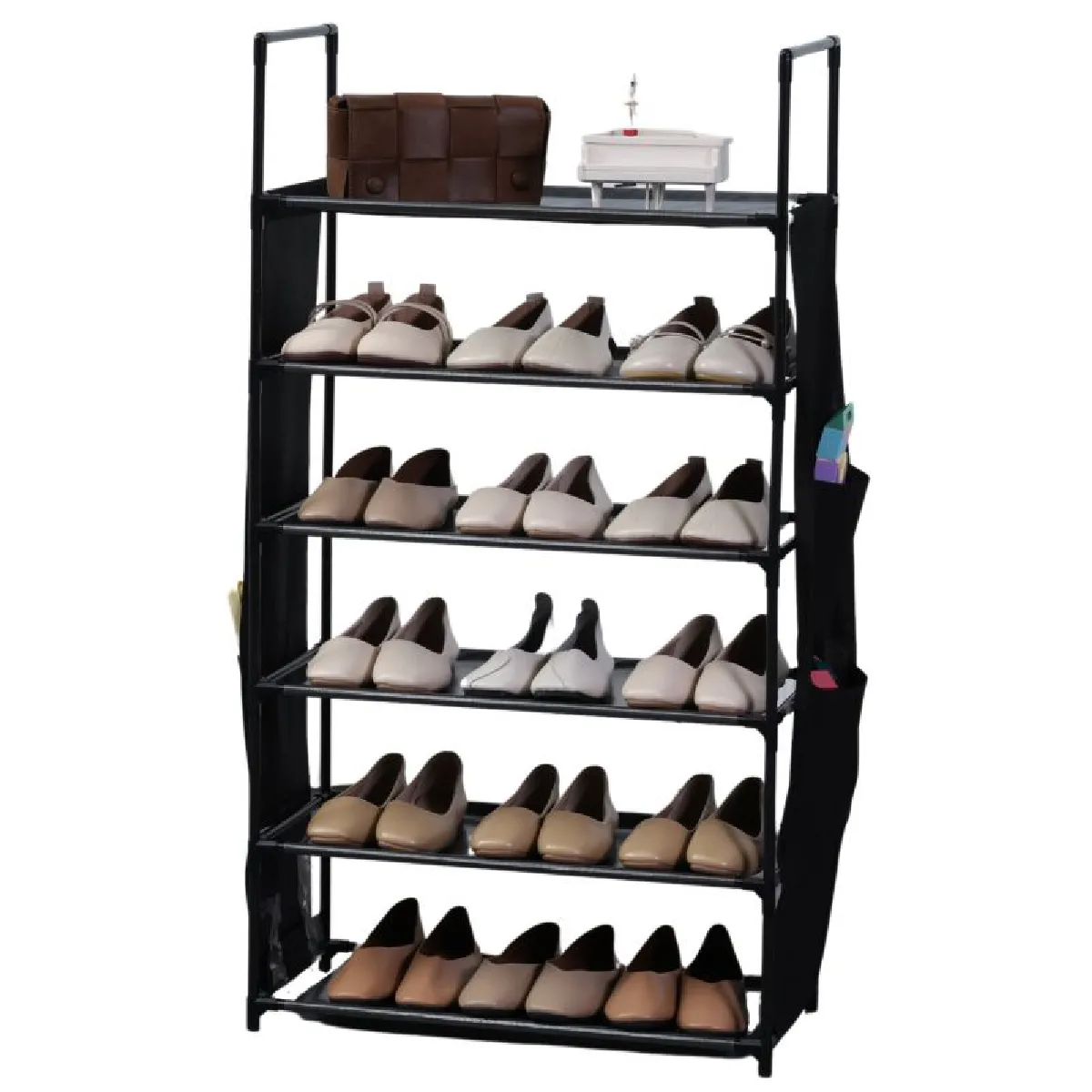 Herzberg Etagère à chaussures HG03329-BLK - Noir