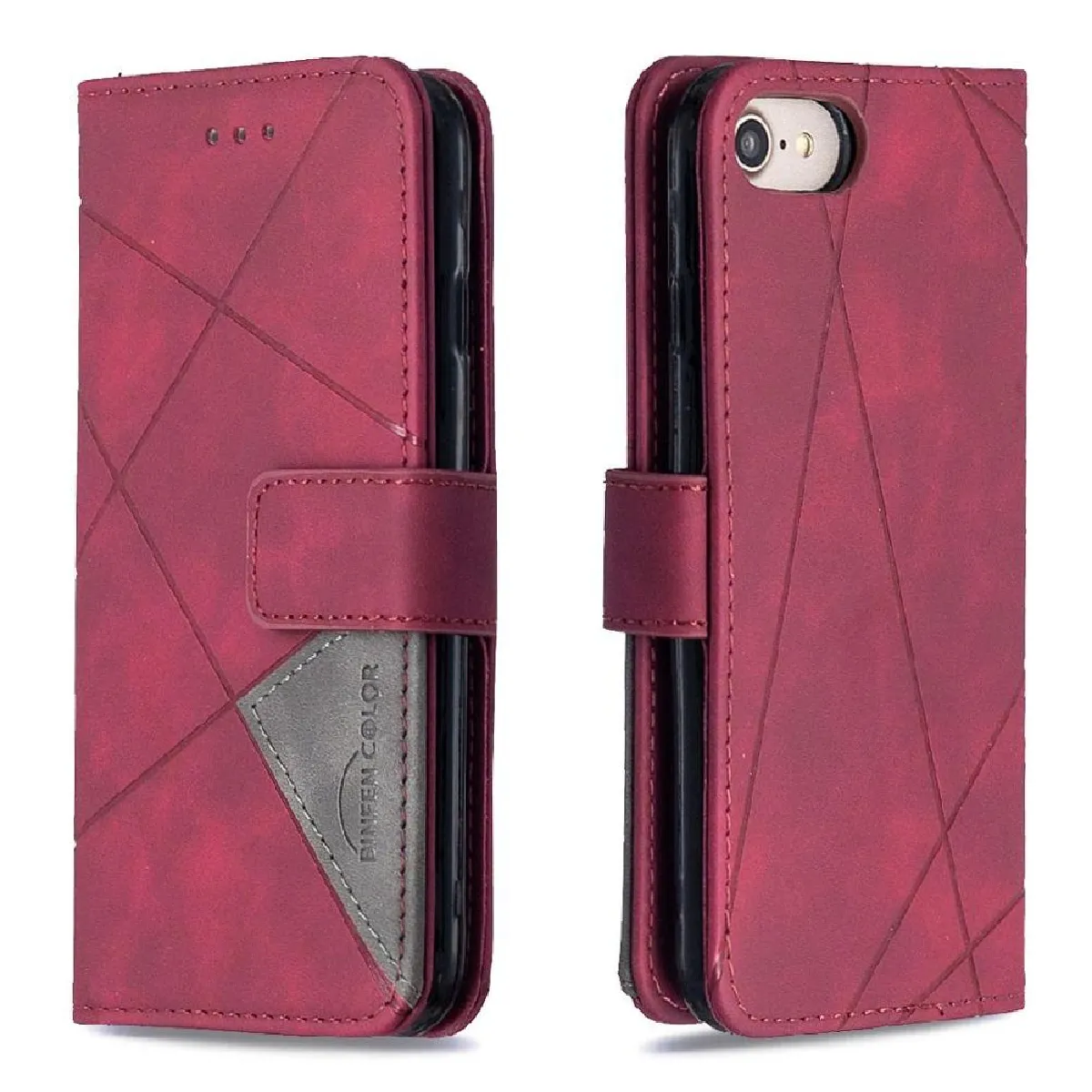 Générique Rouge Étui Portefeuille Avec Béquille Apple Iphone 8