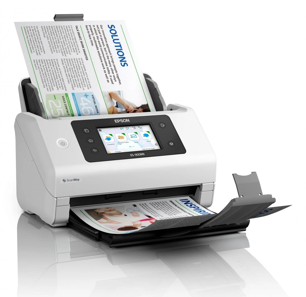 Epson WorkForce DS 900WN Scanner de documents Recto verso A4Legal 600 dpi x 600 dpi jusqu'à 70 ppm mono / jusqu'à 70 ppm couleur Chargeur automatique de documents 100 feuilles ... - vue 3
