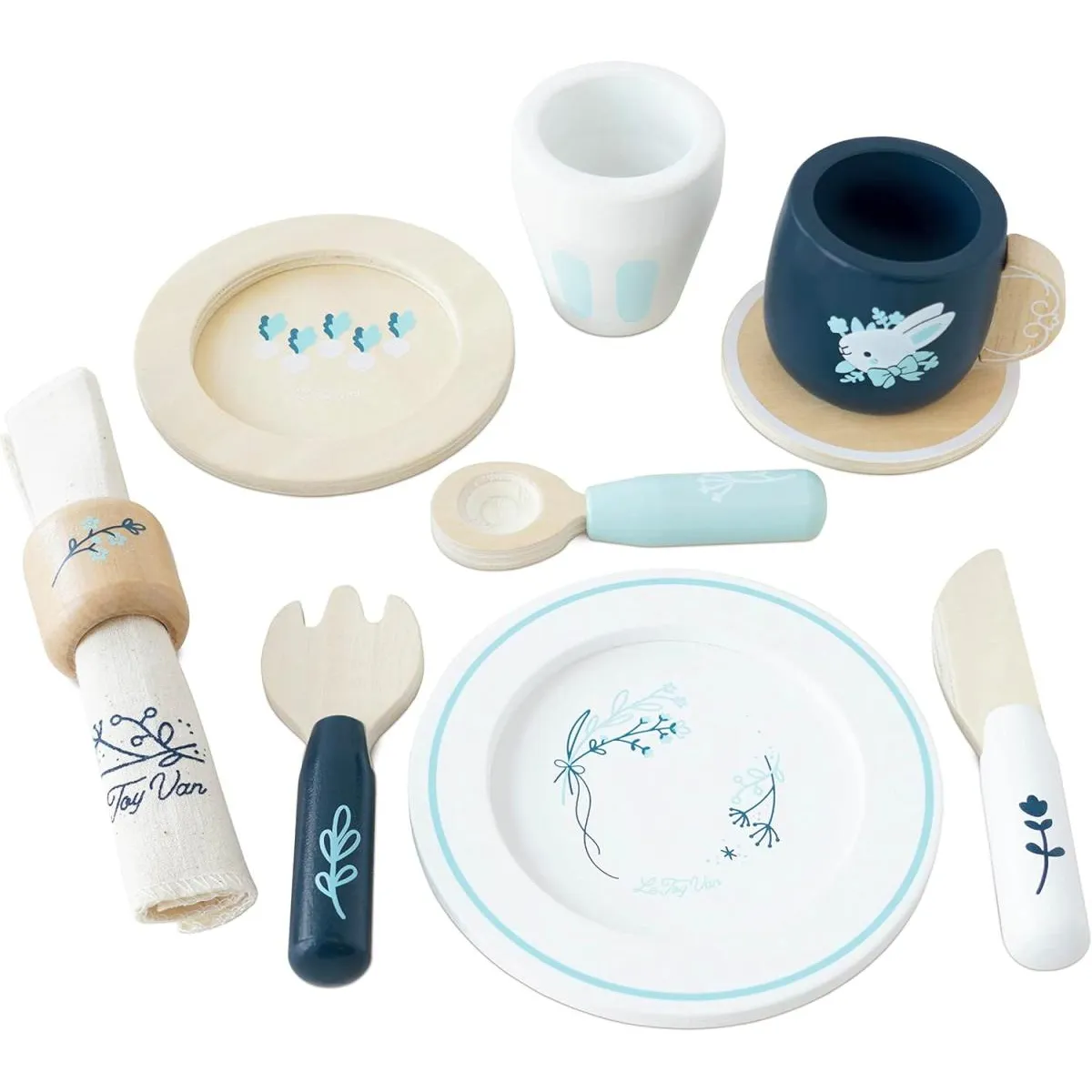 Non Communiqué Bleu La Dinette Set Pastel - 10 Pièces - Image 4