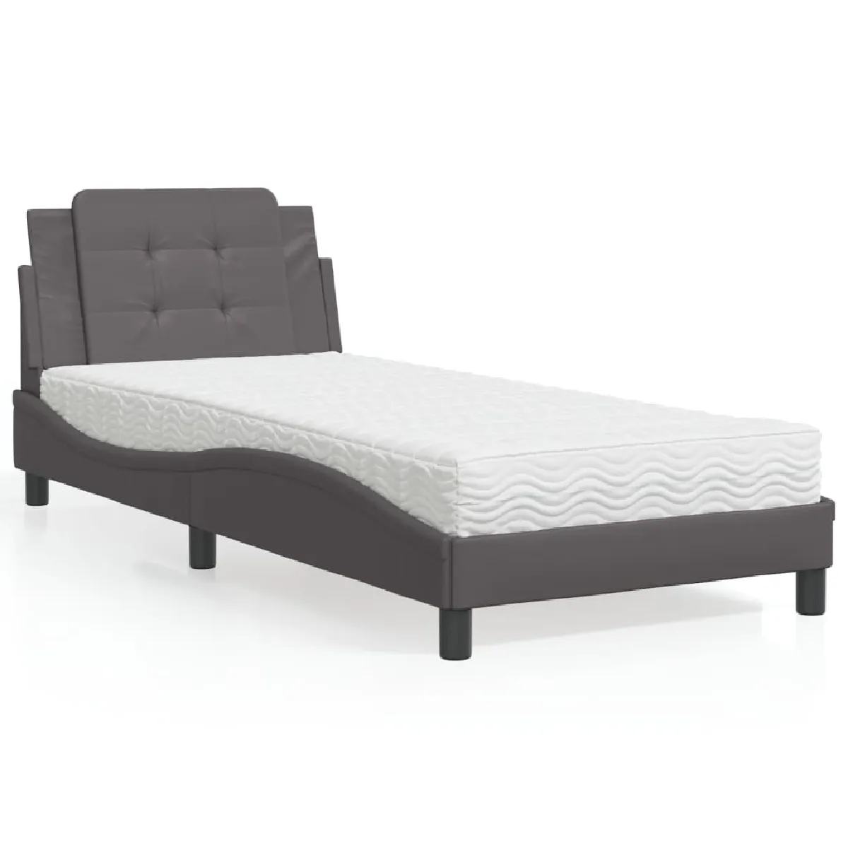 vidaXL Cadre de lit sans matelas Zadar gris 100x200 cm similicuir