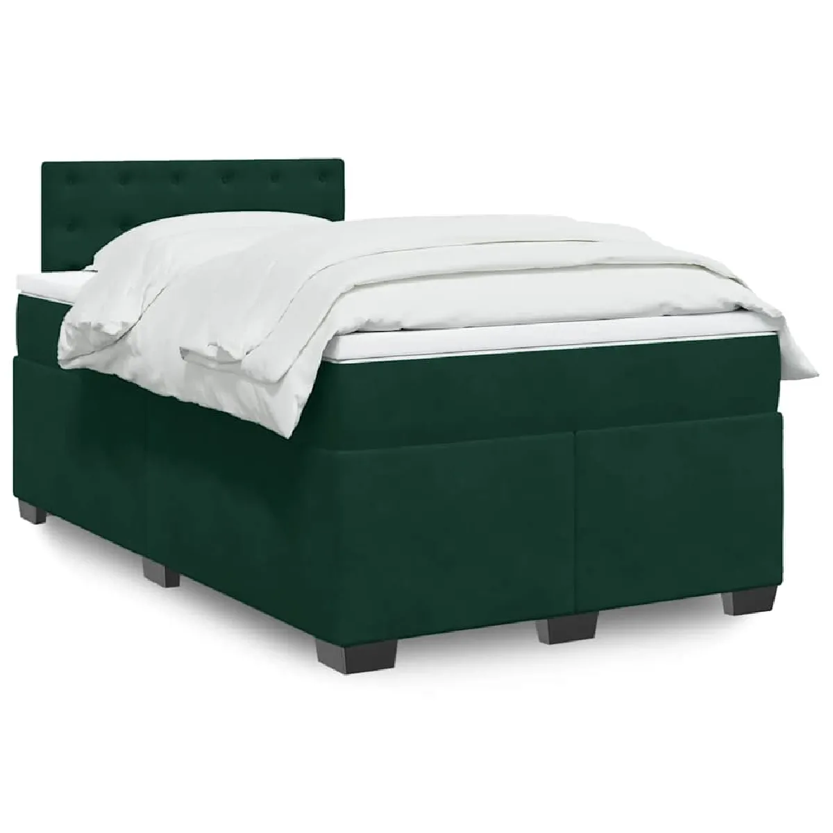 vidaXL Sommier à lattes de lit et matelas Vert foncé 120x200cm Velours