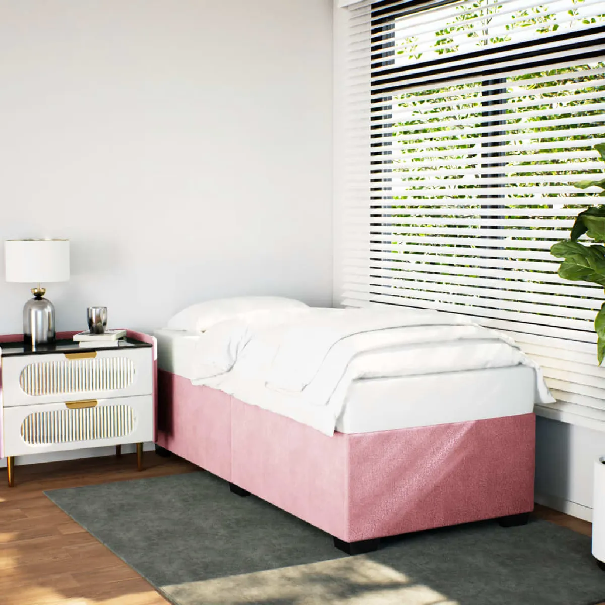 vidaXL Cadre de lit sans matelas rose 90x200 cm velours