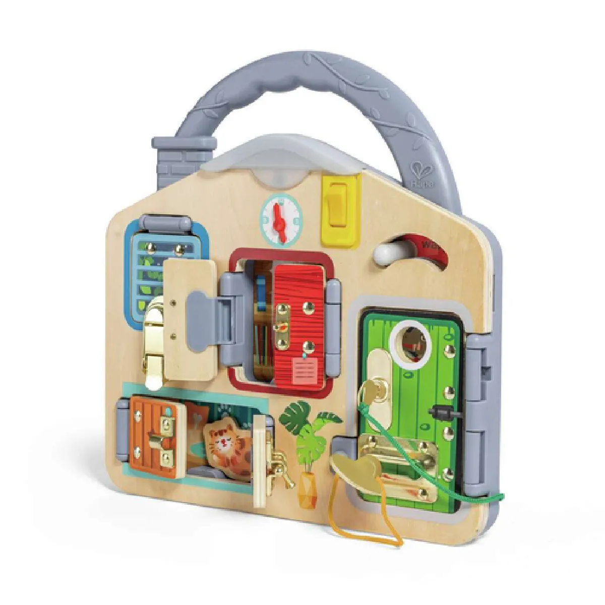 Hape - Lock and Learn Playboard - Tableau d'éveil à serrures et verrous - Image 4