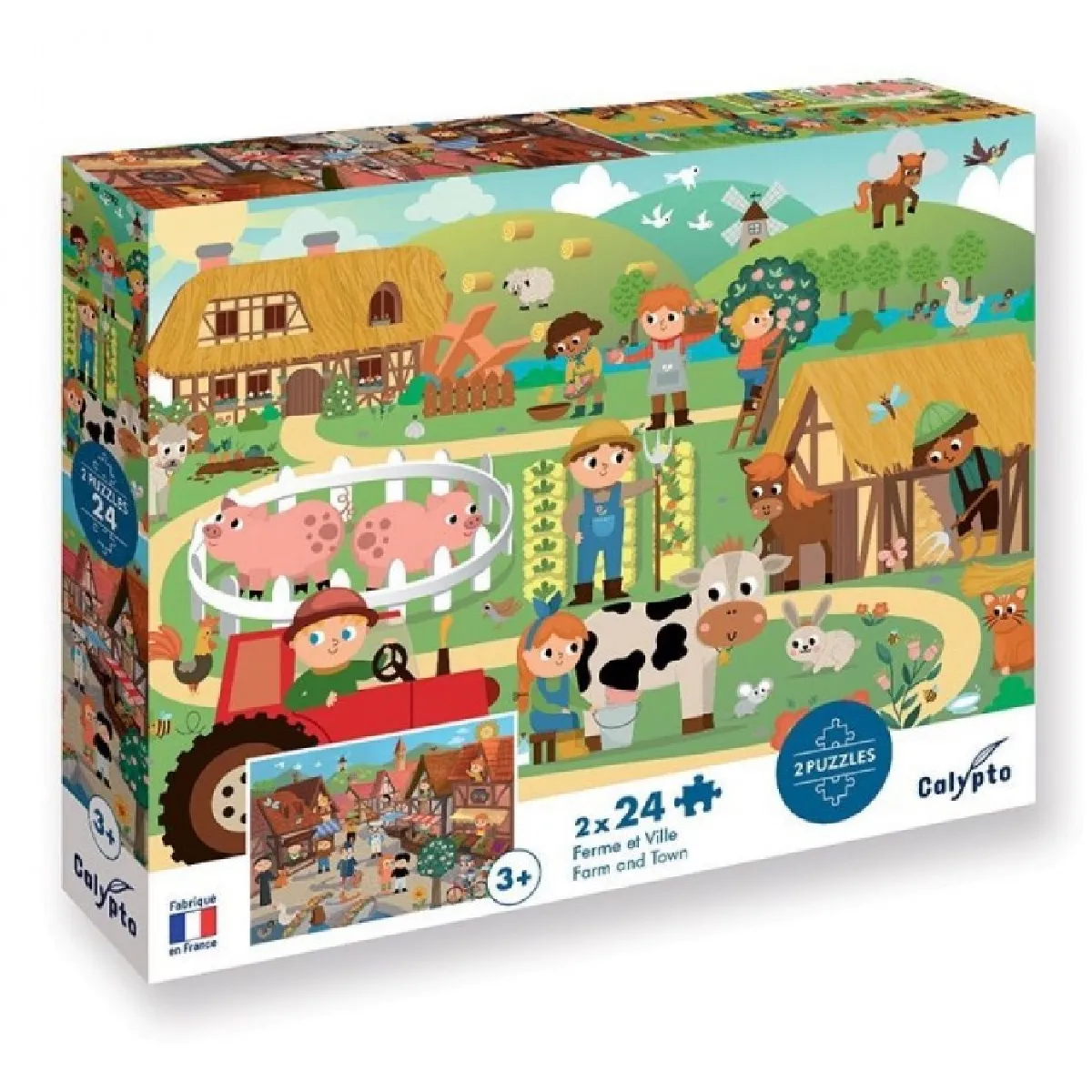 Sentosphere Puzzle 2x24 pièces Ferme et Ville Sentosphere Puzzle 2x24 pièces Ferme et Ville