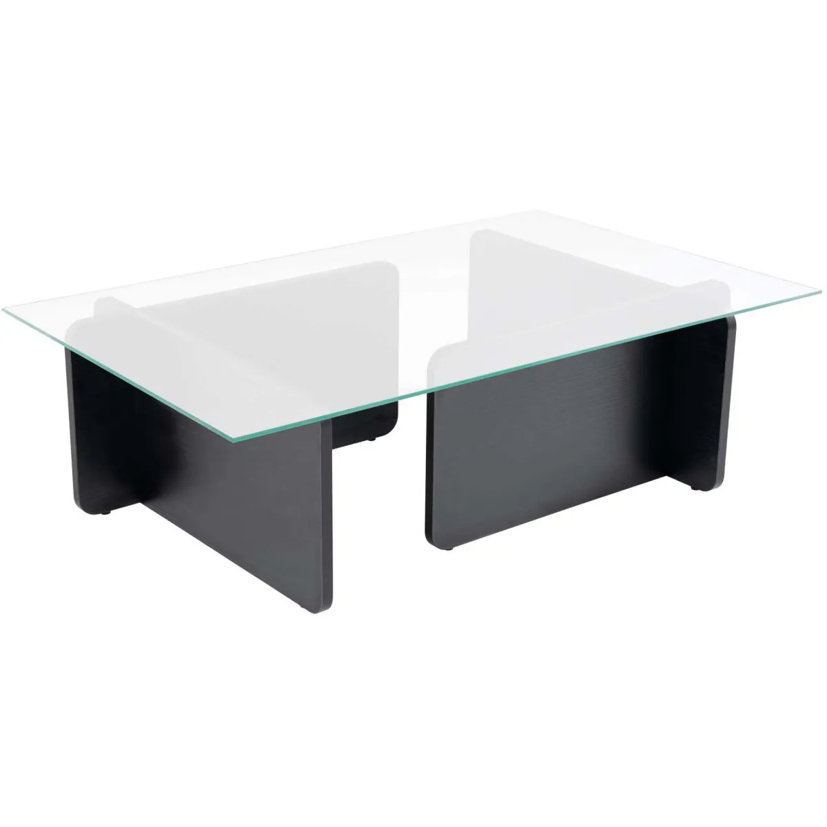 Comparer les prix de Hanah Home Table basse Flavio - Verre/Aggloméré - Noir