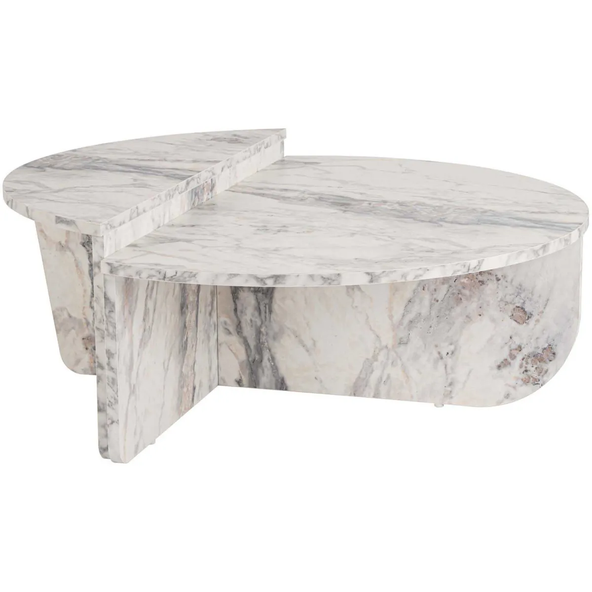 Comparer les prix de Hanah Home Table basse Podium - Aggloméré - Marbre freesia