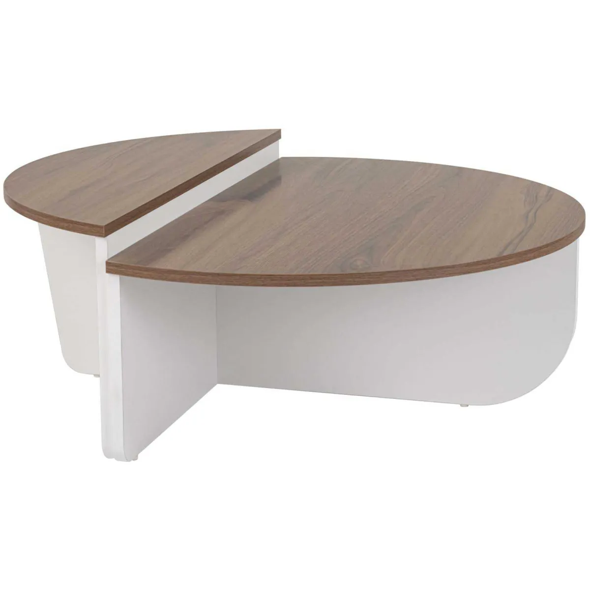 Meilleurs prix pour Hanah Home Table basse Podium - Noyer et Blanc
