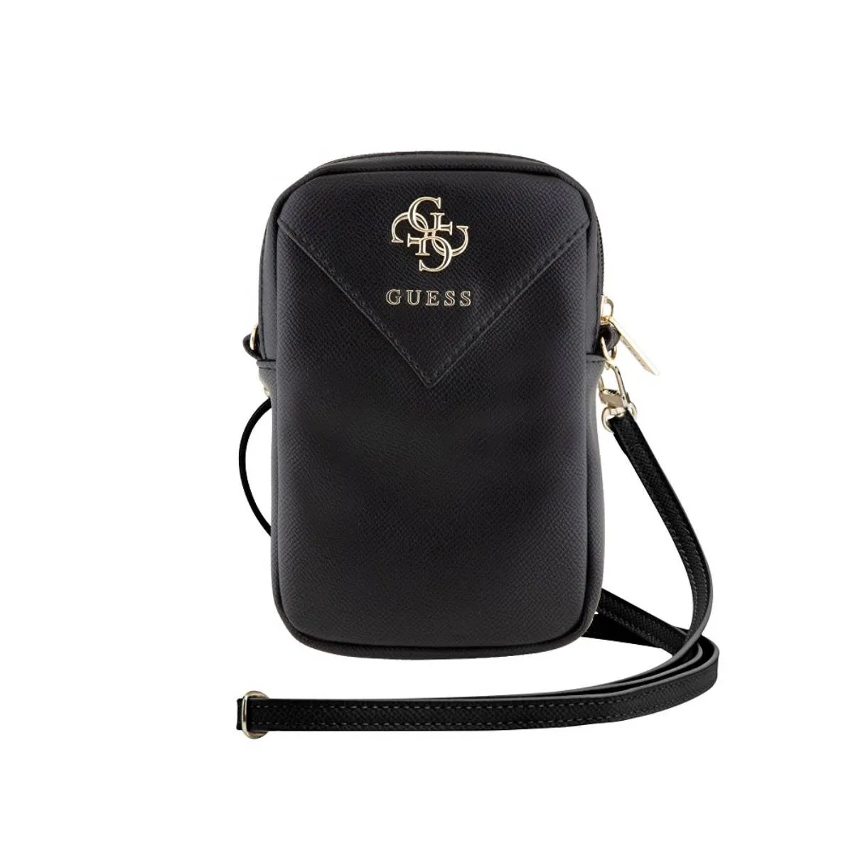 Non Communiqué Noir Sac Pour Smartphone À Bandoulière Grainé 4G Guess - Image 3