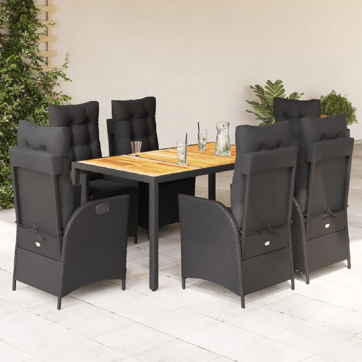 vidaXL Ensemble à manger de jardin 7 pcs résine tressée - vue 8
