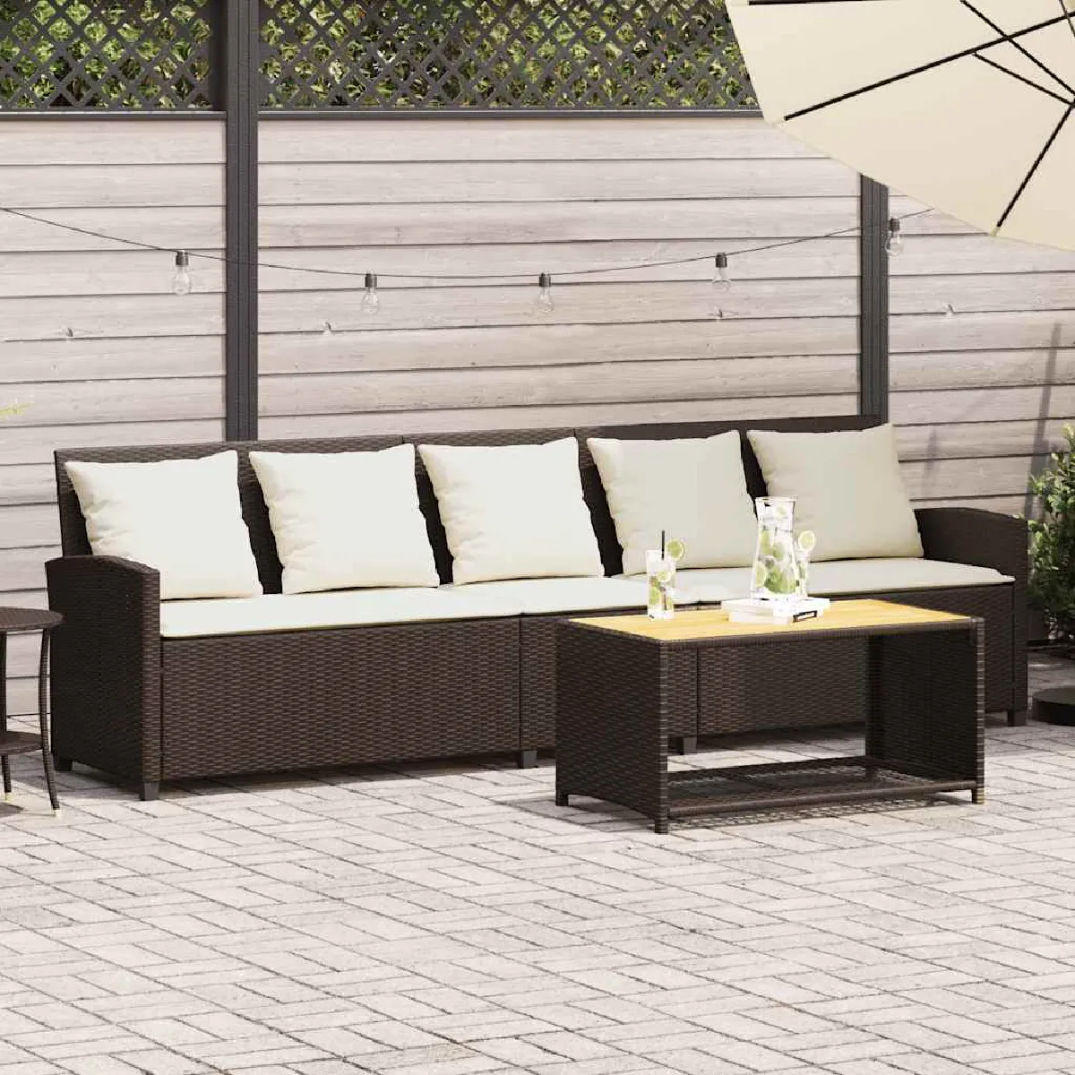 vidaXL Canapé de jardin 5 places - vue 4