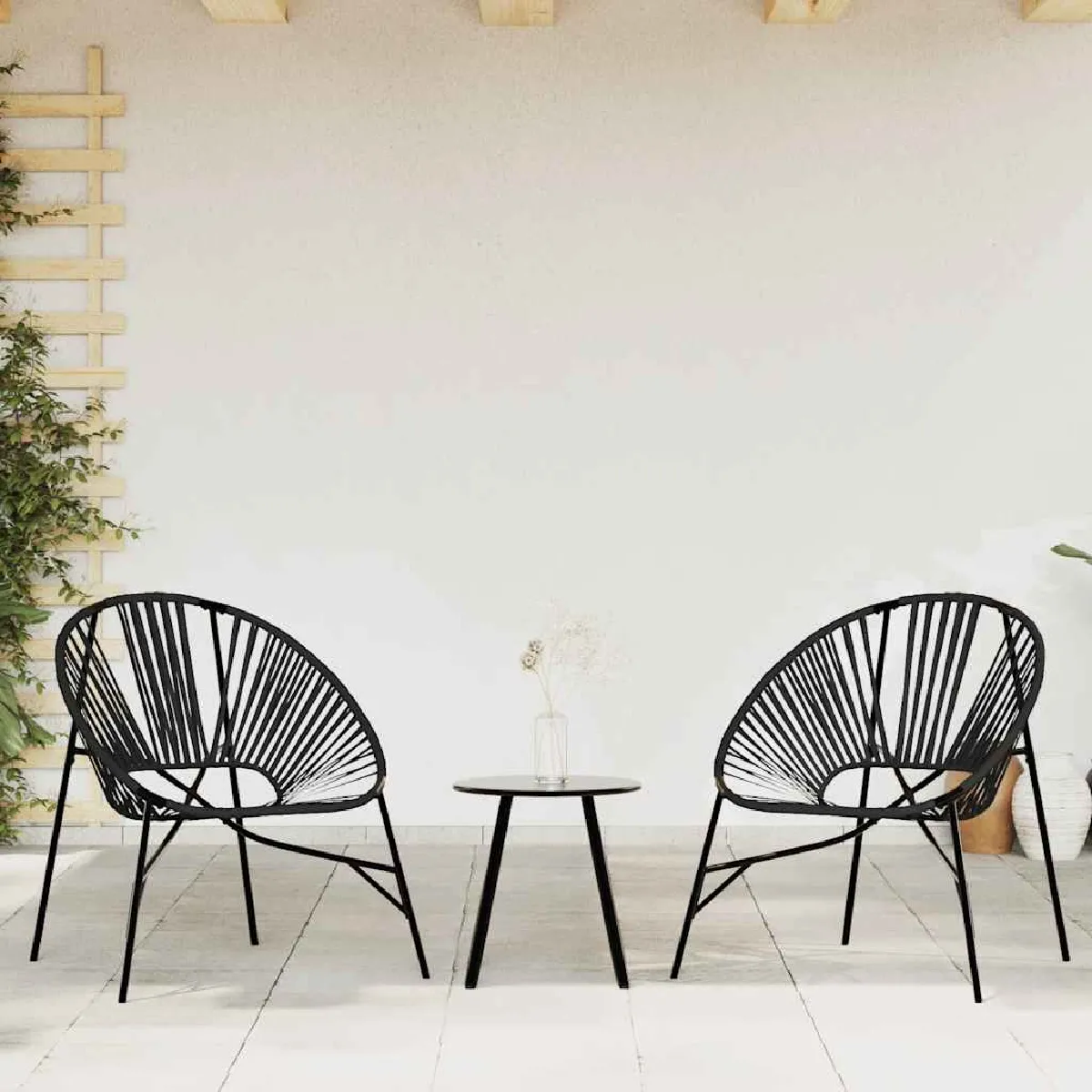 vidaXL Chaise de jardin Résine tressée 3 pièces - vue 1