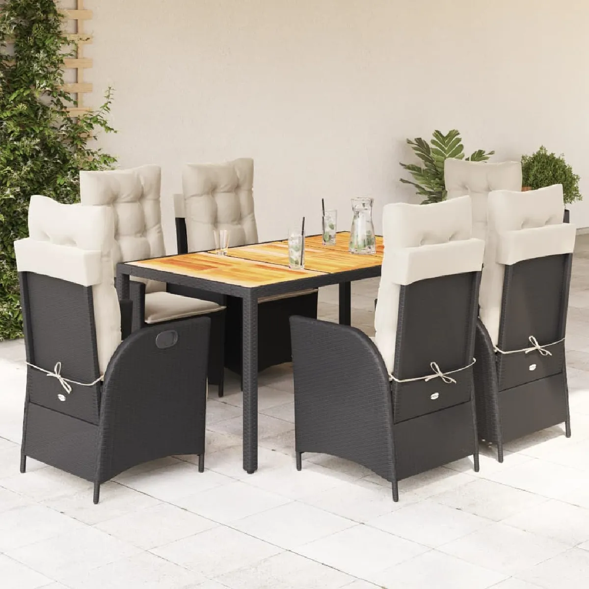 Ensemble à manger de jardin coussins 7pcs vidaXL - vue 2
