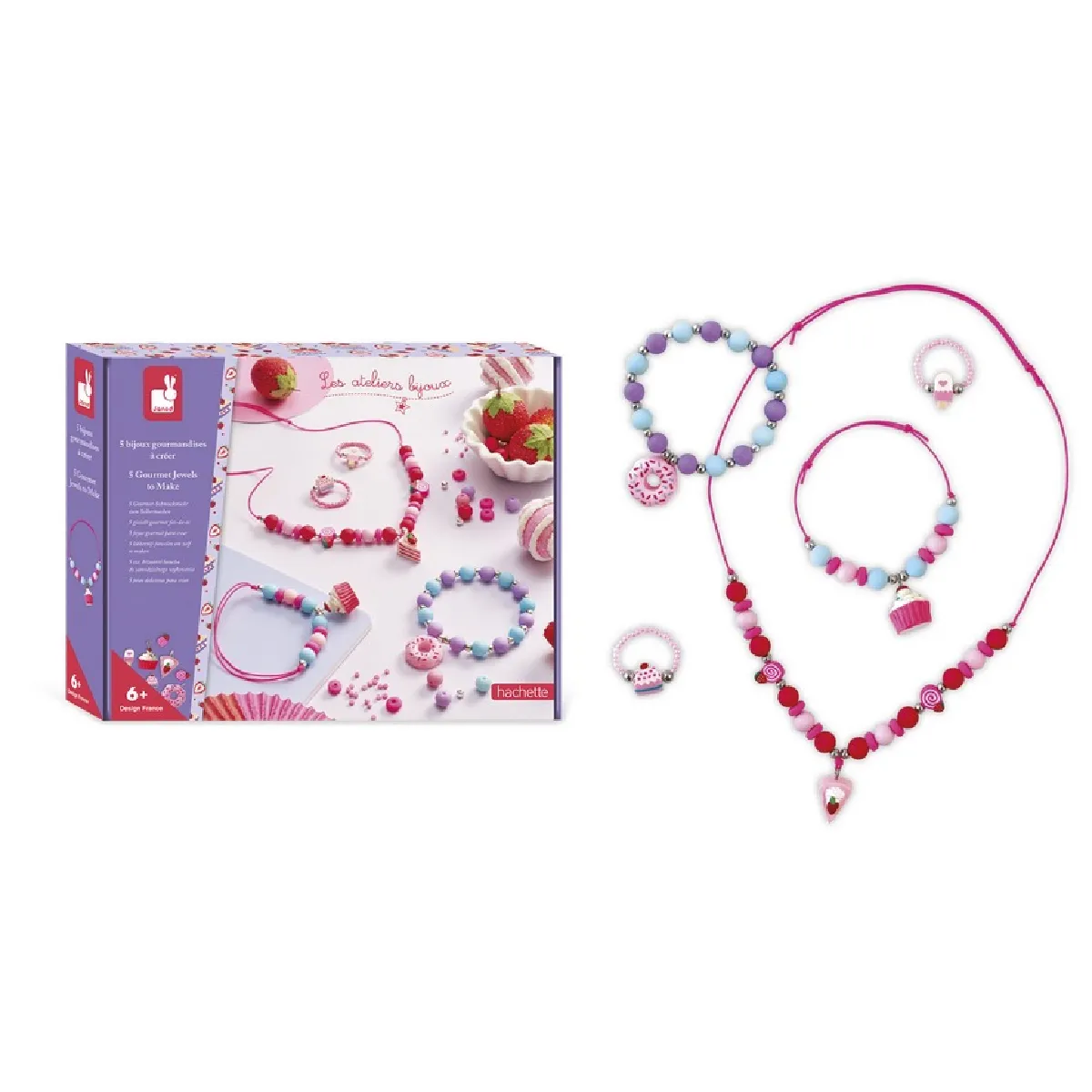 Janod Multicolore Jeu Créatif 5 Bijoux Gourmandises À Créer - Image 3