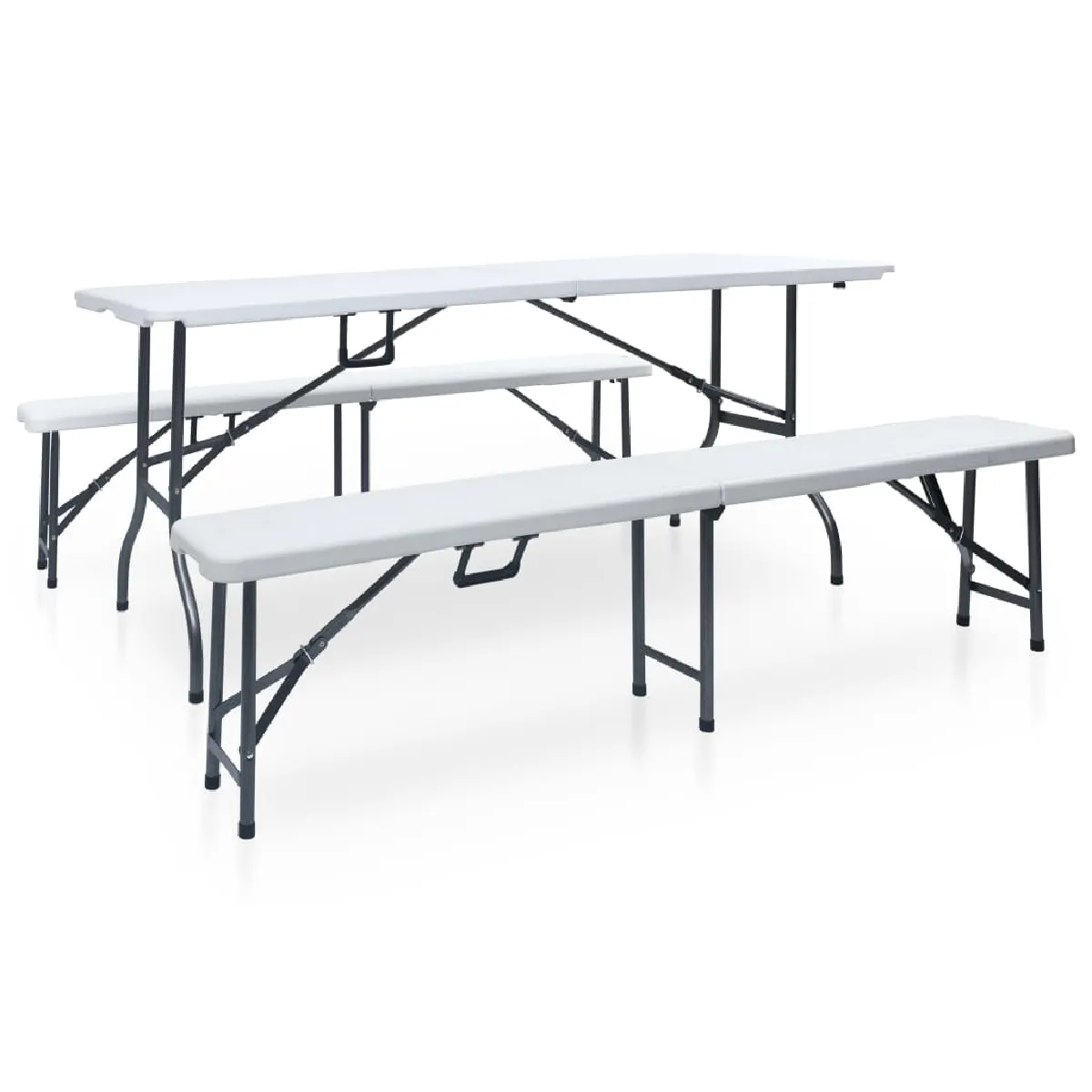 Vidaxl Table pliable de jardin avec 2 bancs (180x72x72 cm