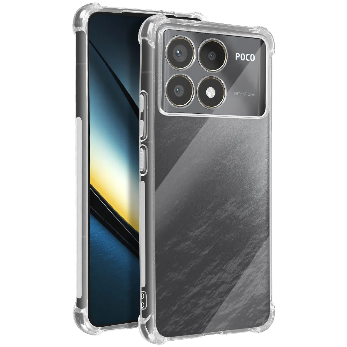 Avizar Coque Pour Xiaomi Poco F6 Pro Antichoc Flexible Coins Renforcés Transparent