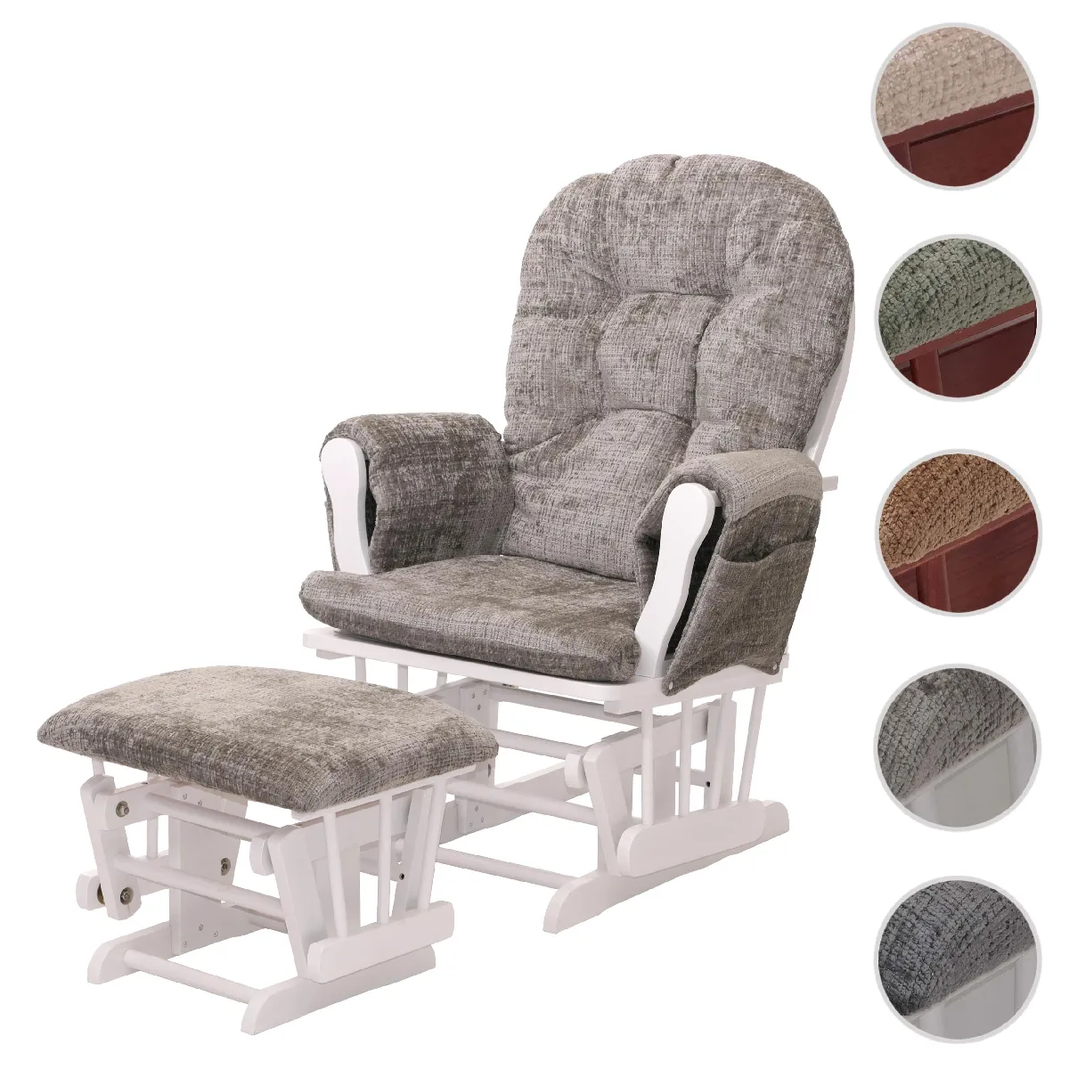 Mendler Fauteuil rocking chair relax - Gris clair