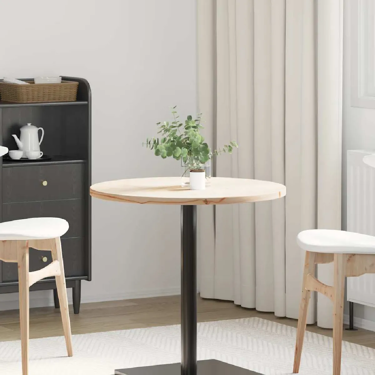 vidaXL Dessus de table Ø70x2 5 cm Bois de pin massif