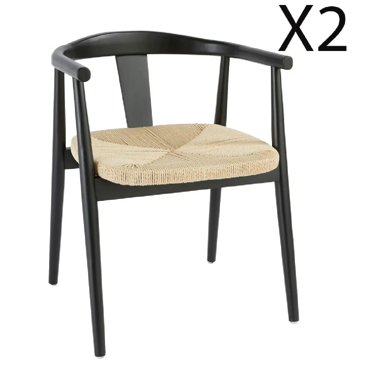 Pegane Fauteuils de salle à manger - Noir