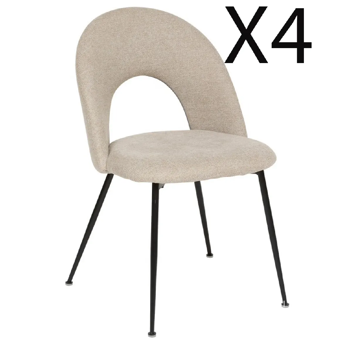 pegane Lot de 4 Chaises Beige pegane Lot de 4 Chaises Beige