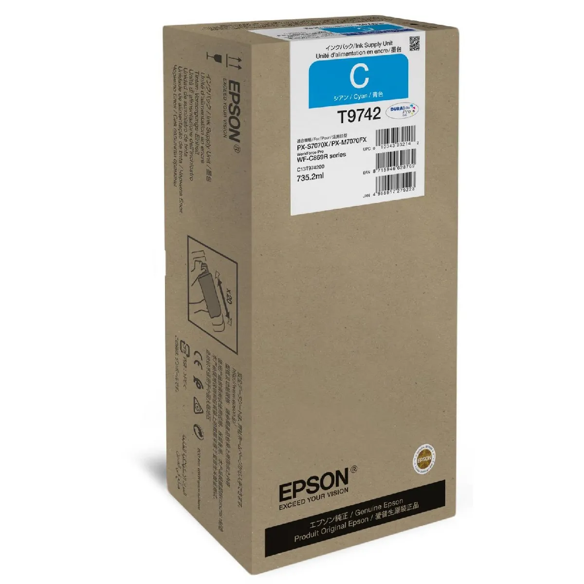 Epson WorkForce Pro WF C869R Cyan - vue 4