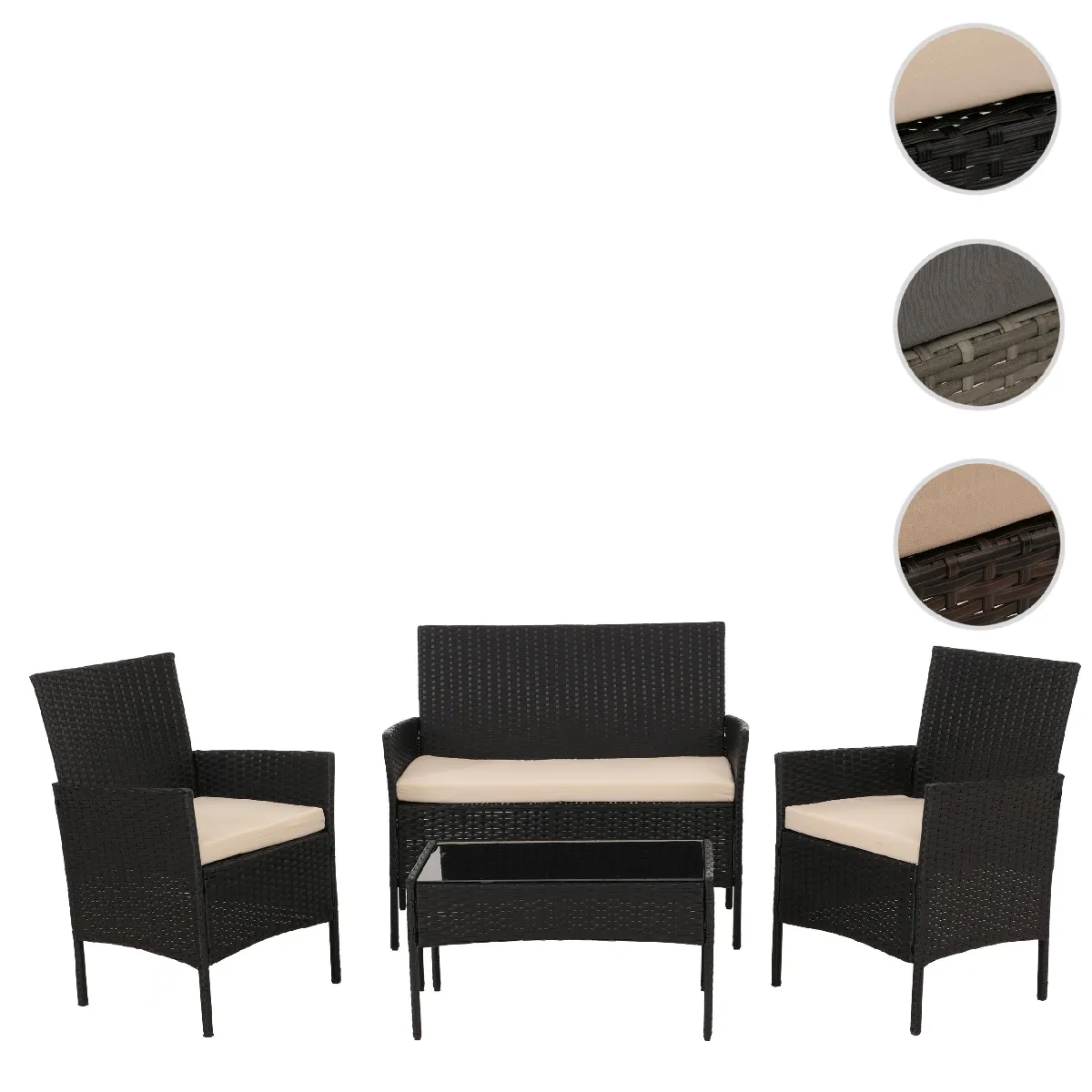 Mendler Gris Table De Jardin - Graphite