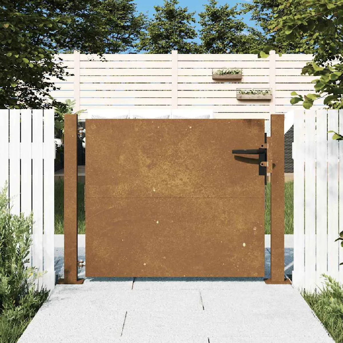 Vidaxl Portail 105x80 cm - Corten