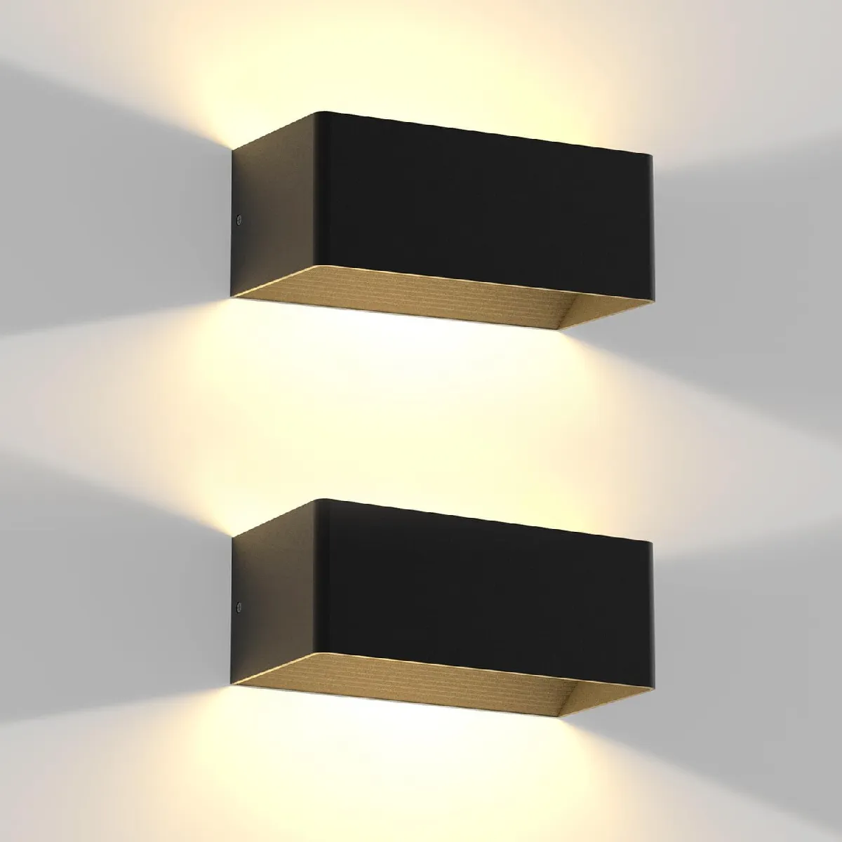 Applique Murale LED Dimmable 3 Couleurs - 3000K/6500K, Design Verre Et Bois, 20W