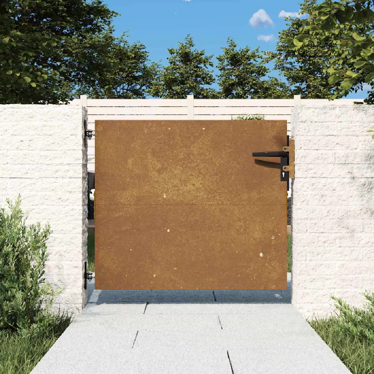 Vidaxl Portail 85x75 cm - Corten