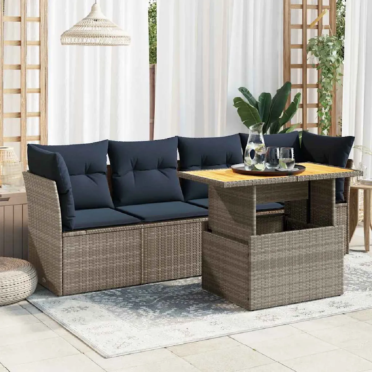 vidaXL Ensemble de salon de jardin 5 pcs - vue 3