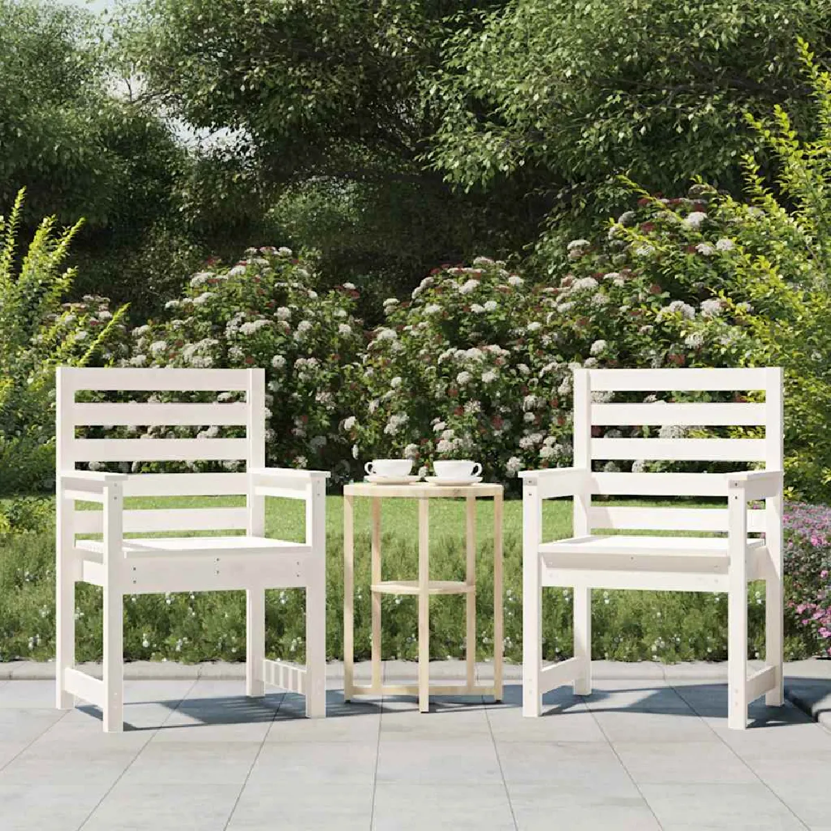 vidaXL Chaises de Jardin Bois Pin - vue 1