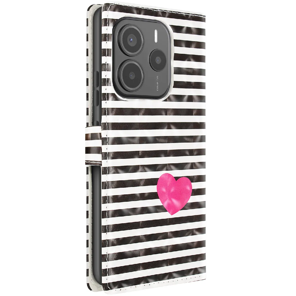 Étui Portefeuille Avizar Pour Xiaomi Redmi Note 14 5G - Similicuir Gris - Neuf