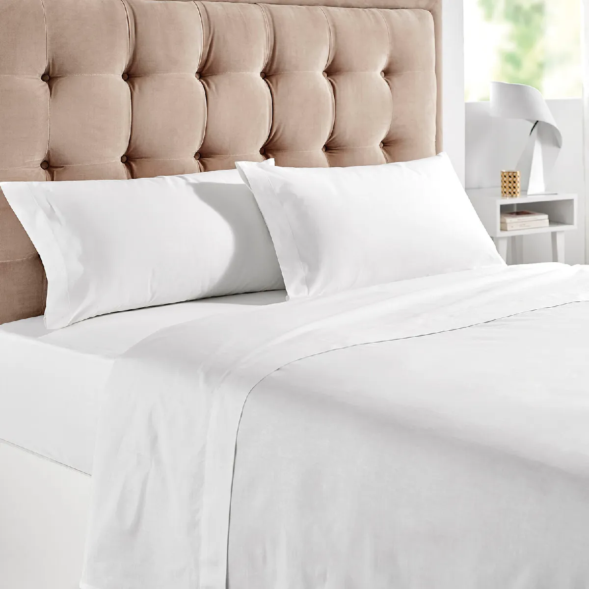 Drap Housse - 100% Coton 150 fils - Ajustable - Respirant - 105x200 cm Drap Housse - 100% Coton 150 fils - Ajustable - Respirant - 105x200 cm