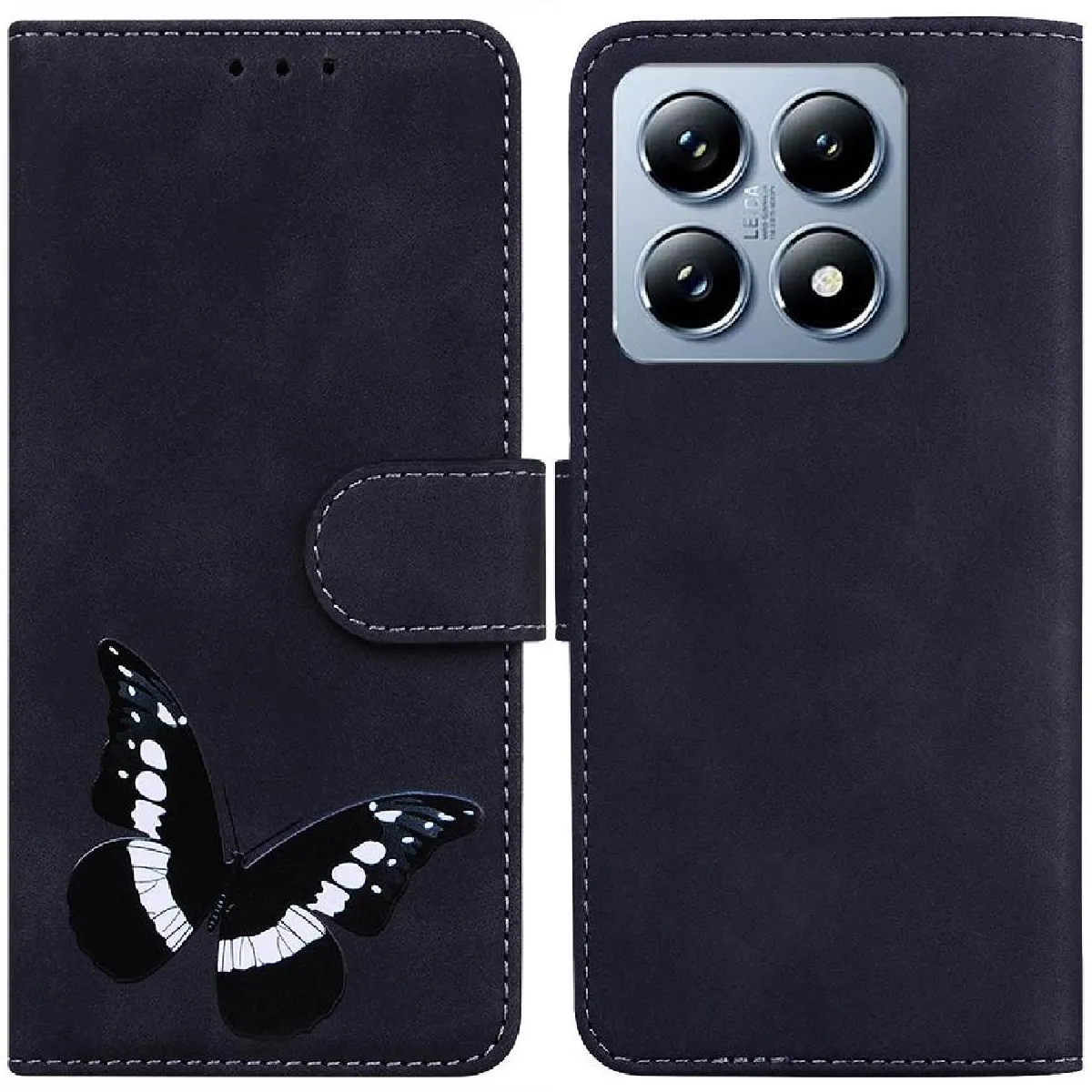 Générique Noir Coque Porte-Cartes Avec Support Xiaomi 14T Pro 5G