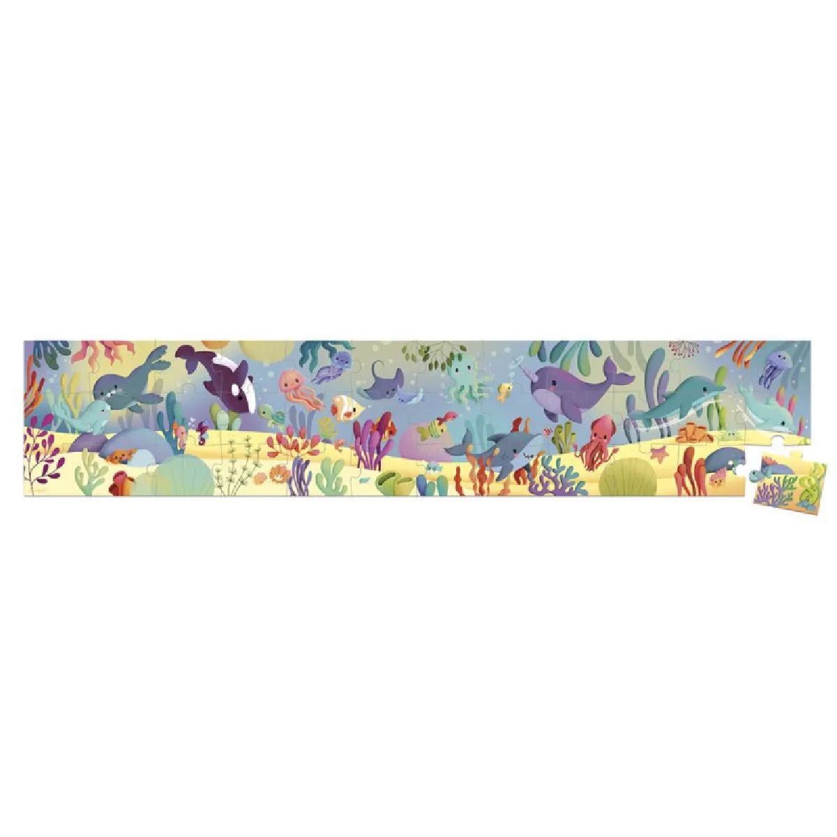 Janod Puzzle Frise Animaux Marins - 36 Pièces