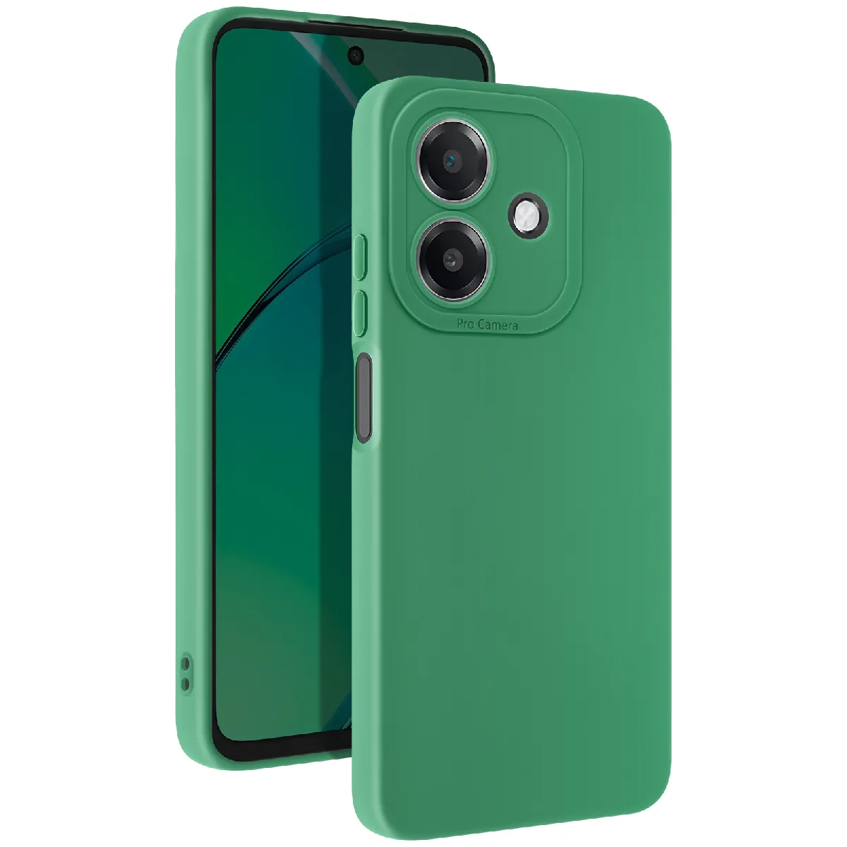 Avizar Vert Coque Pour Oppo A40 Silicone Mat Bloc Caméra Protégé