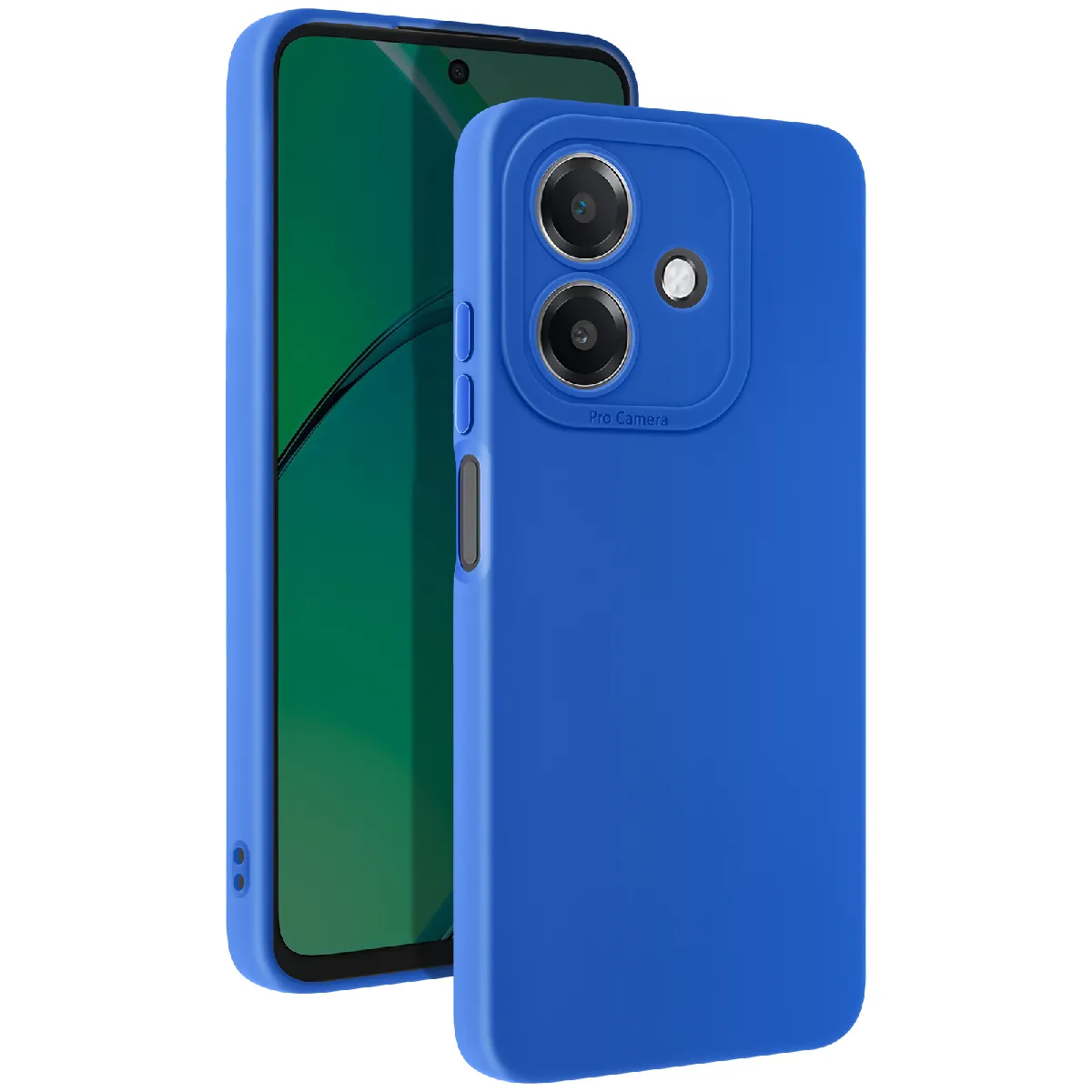 Avizar Bleu Coque Pour Oppo A40 Silicone Mat Bloc Caméra Protégé